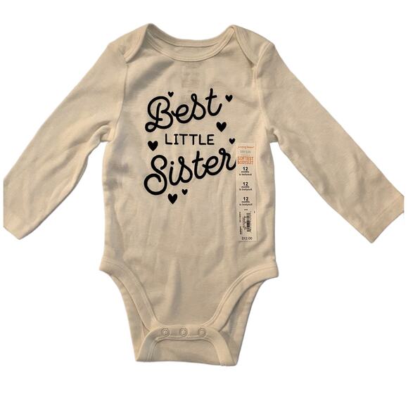 NWT Best Little Sister Onesie Size 12 Months - Picture 1 of 5